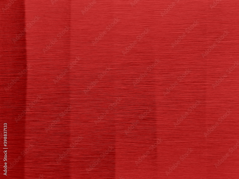 Fototapeta premium wavy red brushed metallic background. metallic laminated for interior design material texture.