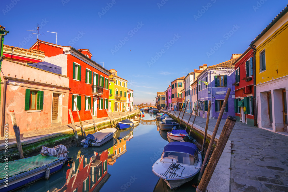 Colourful Burano island in Venice, Italy
