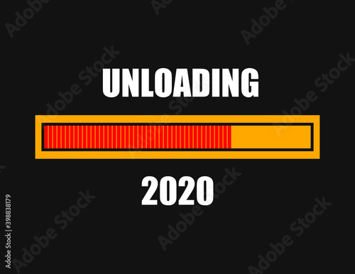 Unloading or Uninstalling loader of 2020. Illustration or design photo