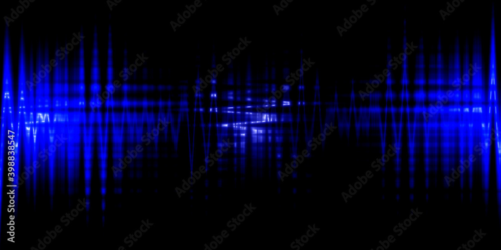 Blue abstract glowing fractal with neon electricity spots on black background. Surreal object Blue abstract glowing fractal with neon electricity spots on black background. Surreal object