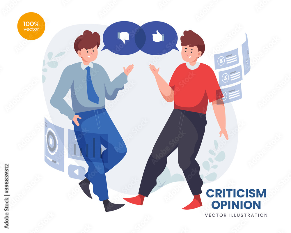 Constructive criticism vector Illustration idea concept for landing ...
