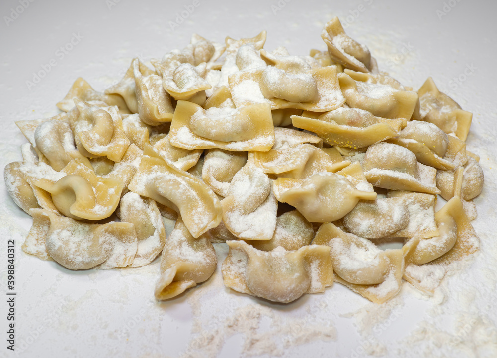A kind of ravioli, casoncelli, home made traditional food of the Bergamo area, Italy. Delicious Italian food A kind of ravioli, casoncelli, home made traditional food of the Bergamo area, Italy. Delicious Italian food