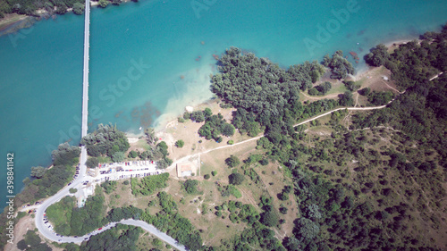 view from the drone on Lake Barrea. Abruzzo - Italy photo