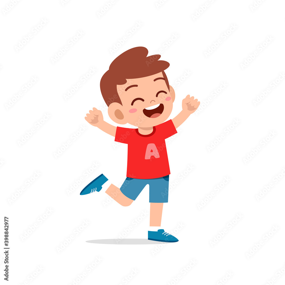 cute little kid boy stand happy celebrating pose expression cute little kid boy stand happy celebrating pose expression