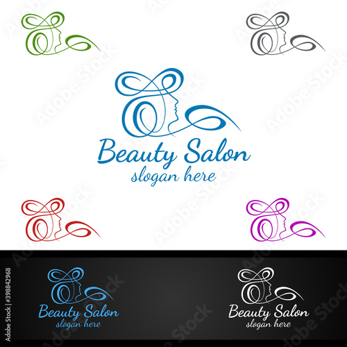 Salon Fashion Logo for Beauty Hairstylist, Cosmetics, or Boutique