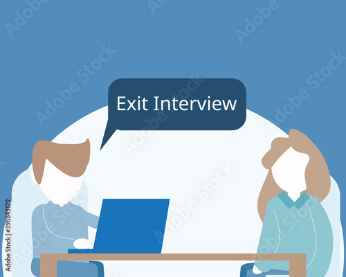 exit interview before leaving the job vector