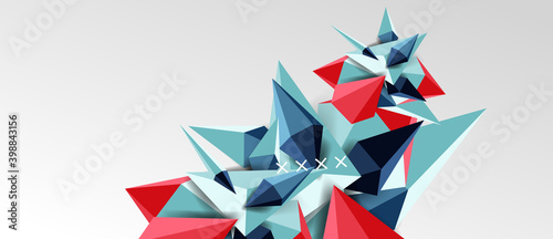 3d low poly abstract shape background vector illustration