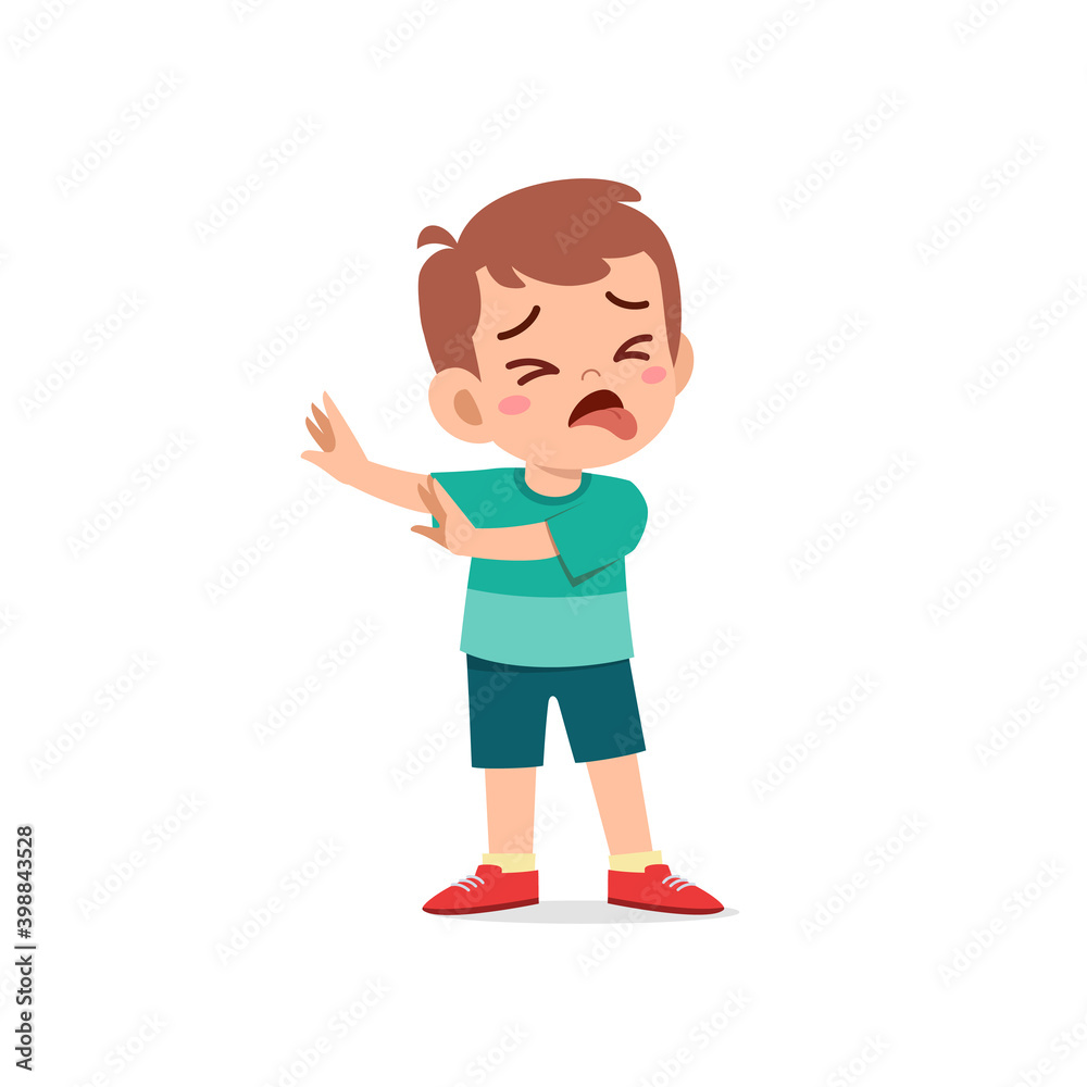 cute little kid boy show refuse and disgust pose expression cute little kid boy show refuse and disgust pose expression