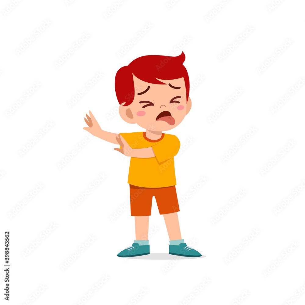 cute little kid boy show refuse and disgust pose expression cute little kid boy show refuse and disgust pose expression