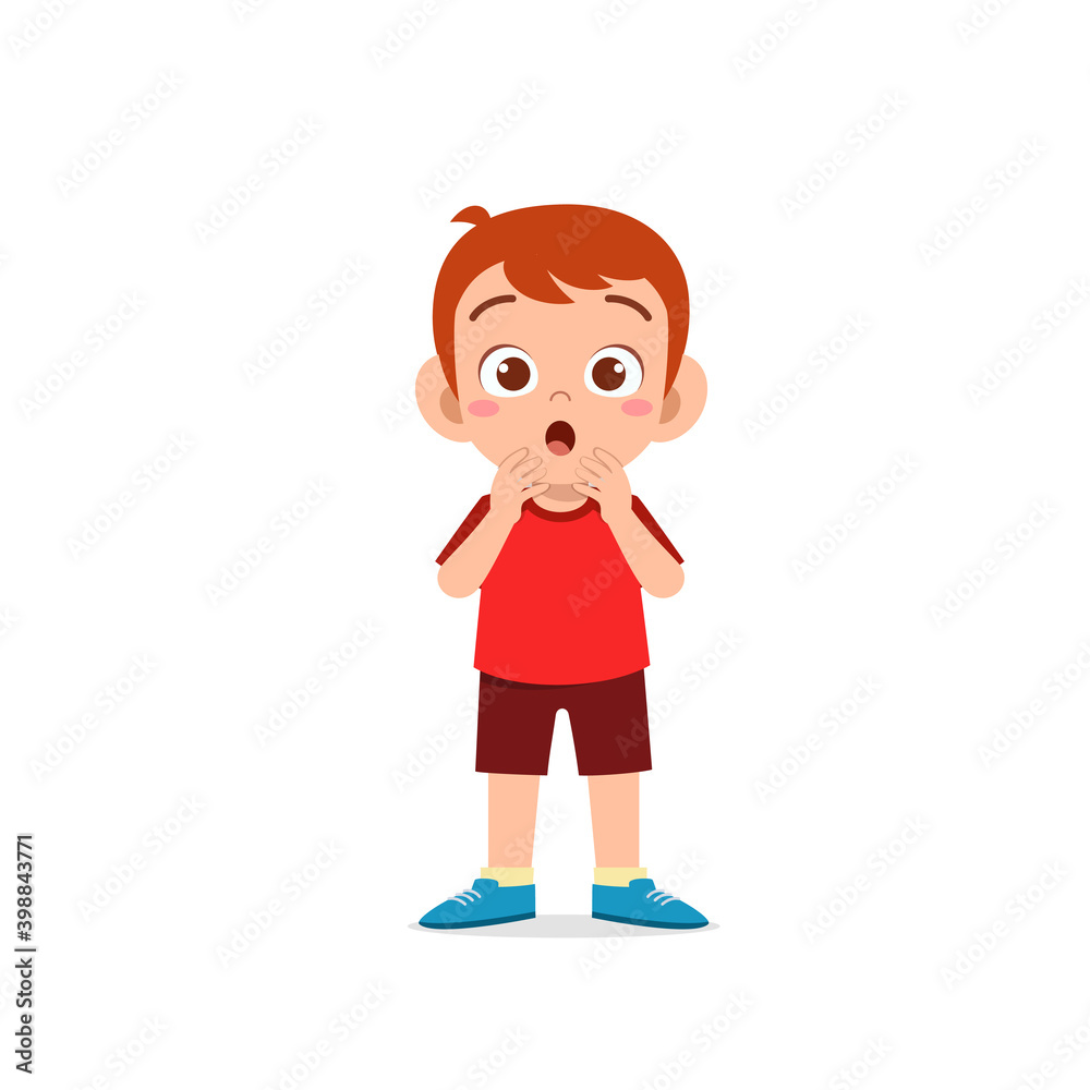 cute little kid boy show shock and amazed pose expression cute little kid boy show shock and amazed pose expression