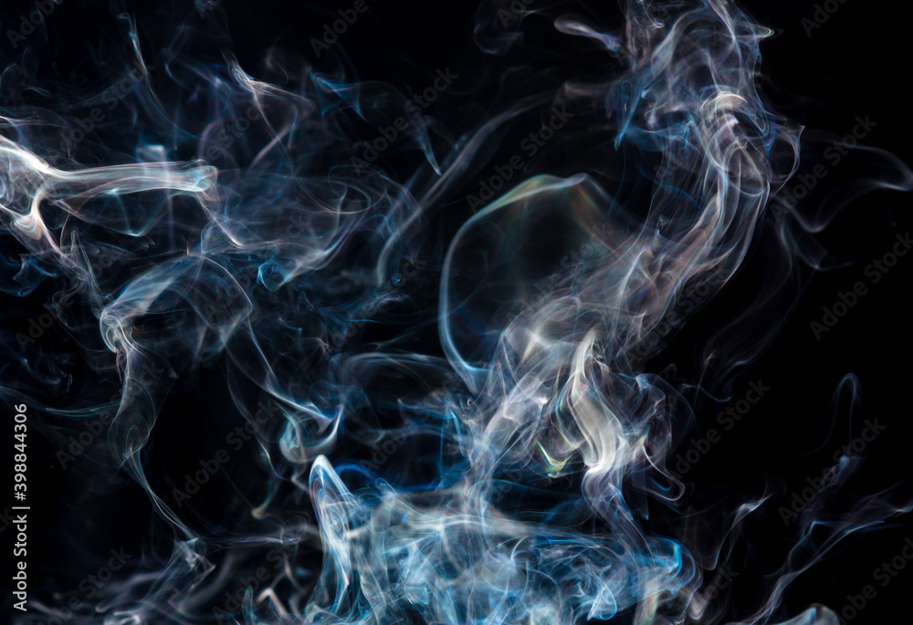 Obraz premium Smoke isolated on black background.