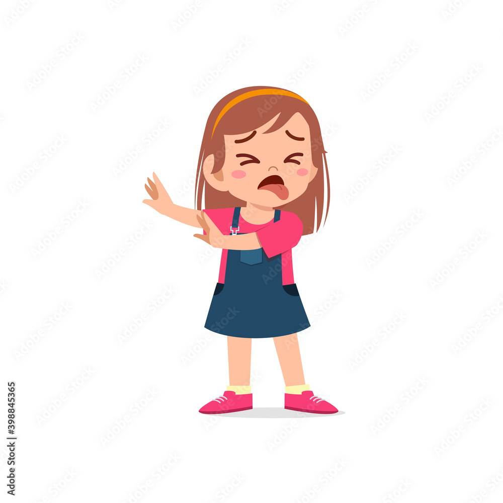 cute little kid girl show refuse and disgust pose expression cute little kid girl show refuse and disgust pose expression