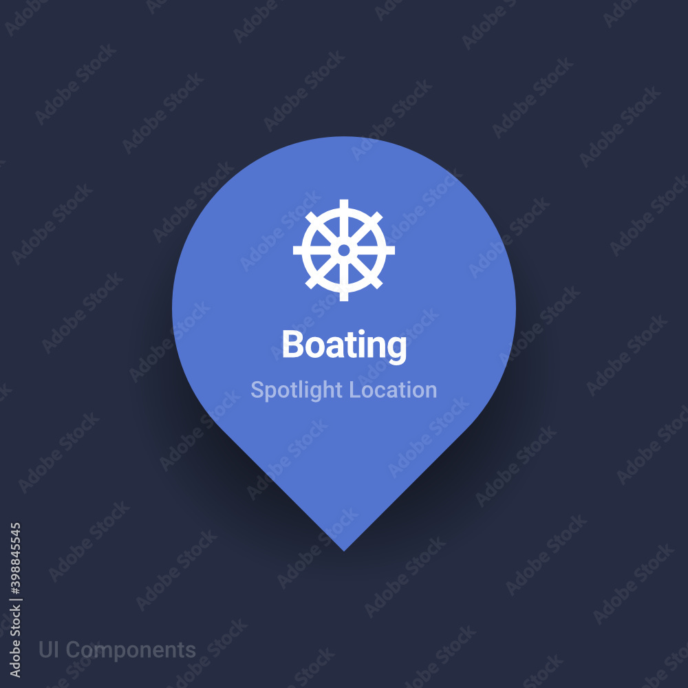 Fototapeta premium boating, sailing map spotlight location vector Icon 
