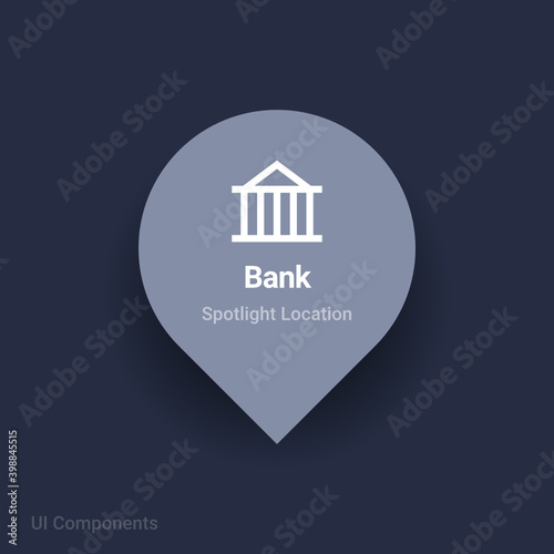 bank, credit unions map spotlight location vector Icon 