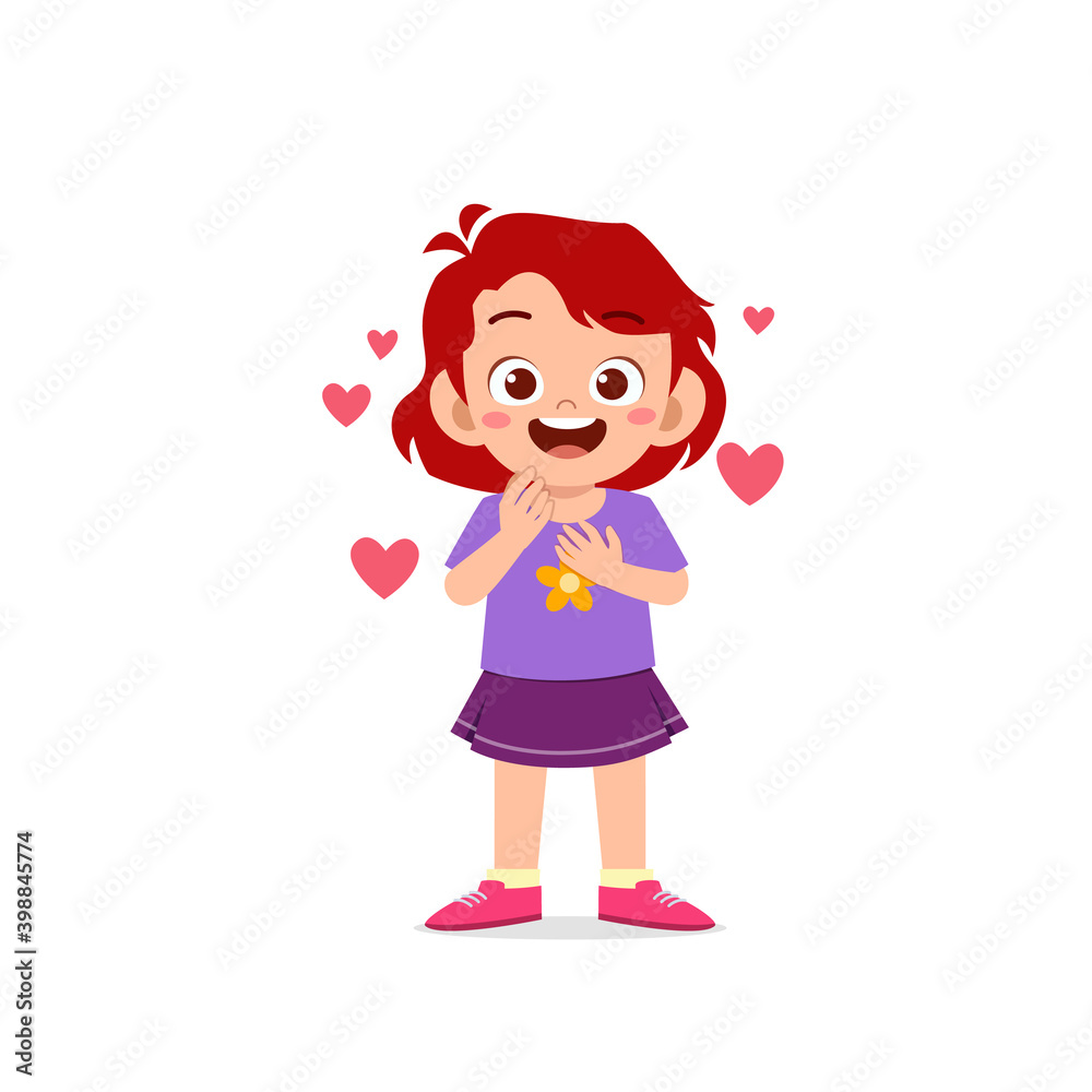 cute little kid girl show love and happy pose expression cute little kid girl show love and happy pose expression