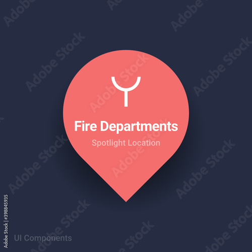 fire departments in japan map spotlight location vector Icon.