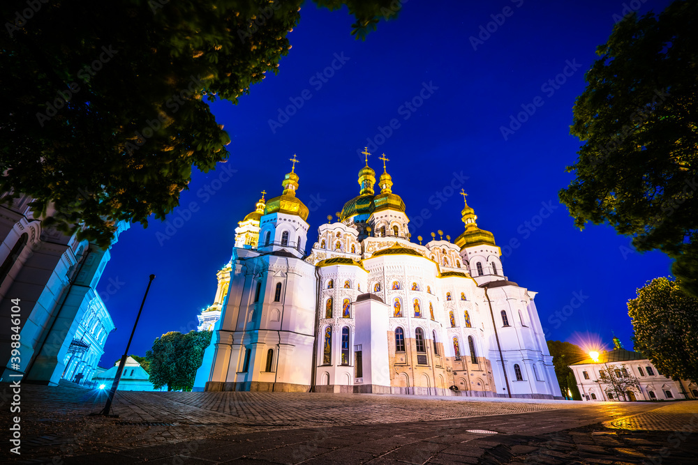 Great Lavra Uspenskiy Sobor Cathedral in Kiev at night Great Lavra Uspenskiy Sobor Cathedral in Kiev at night
