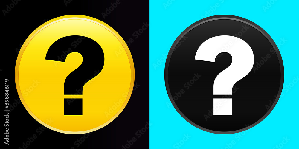 Question mark icon flat exclusive button set Question mark icon flat exclusive button set
