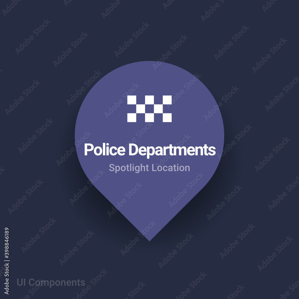 Obraz premium police departments in australia, london map spotlight location vector Icon.