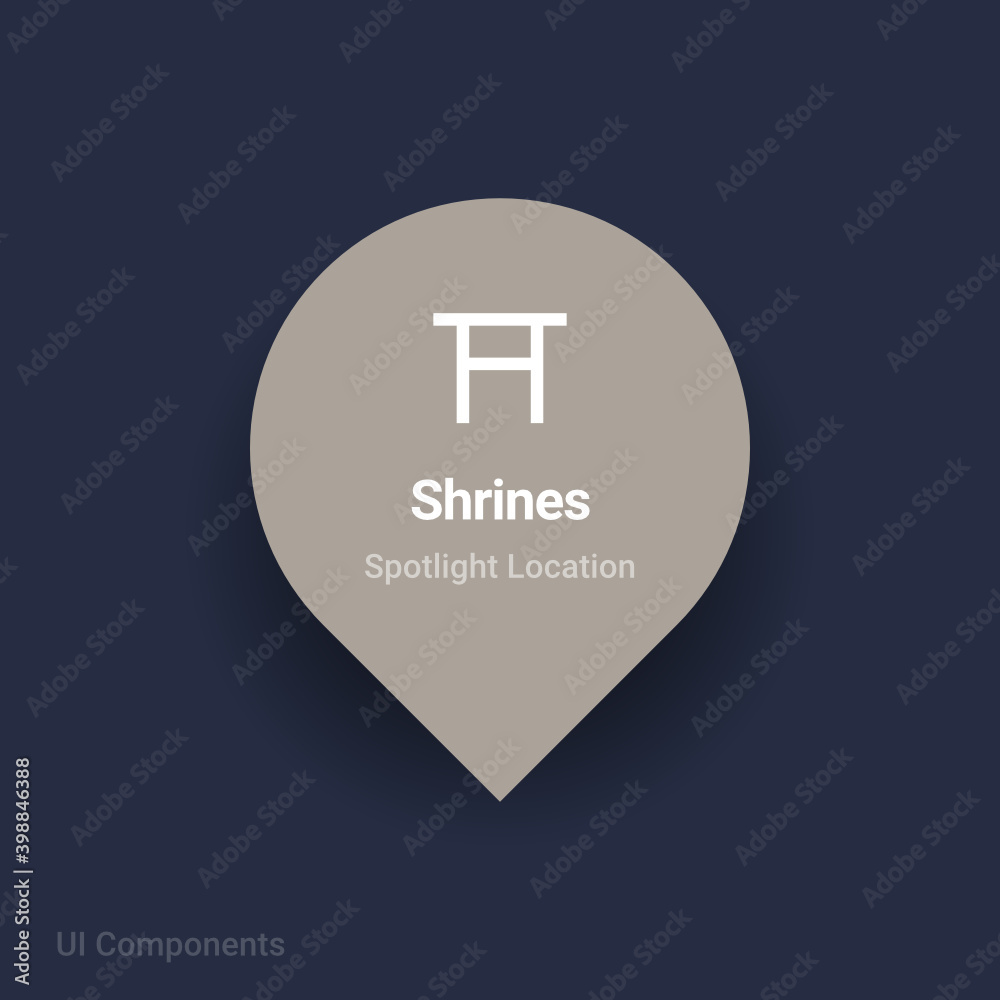 Obraz premium worship, shrines map spotlight location vector Icon.