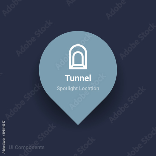 tunnel map spotlight location vector Icon.