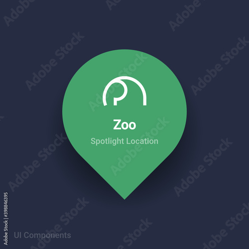 zoo map spotlight location vector Icon.