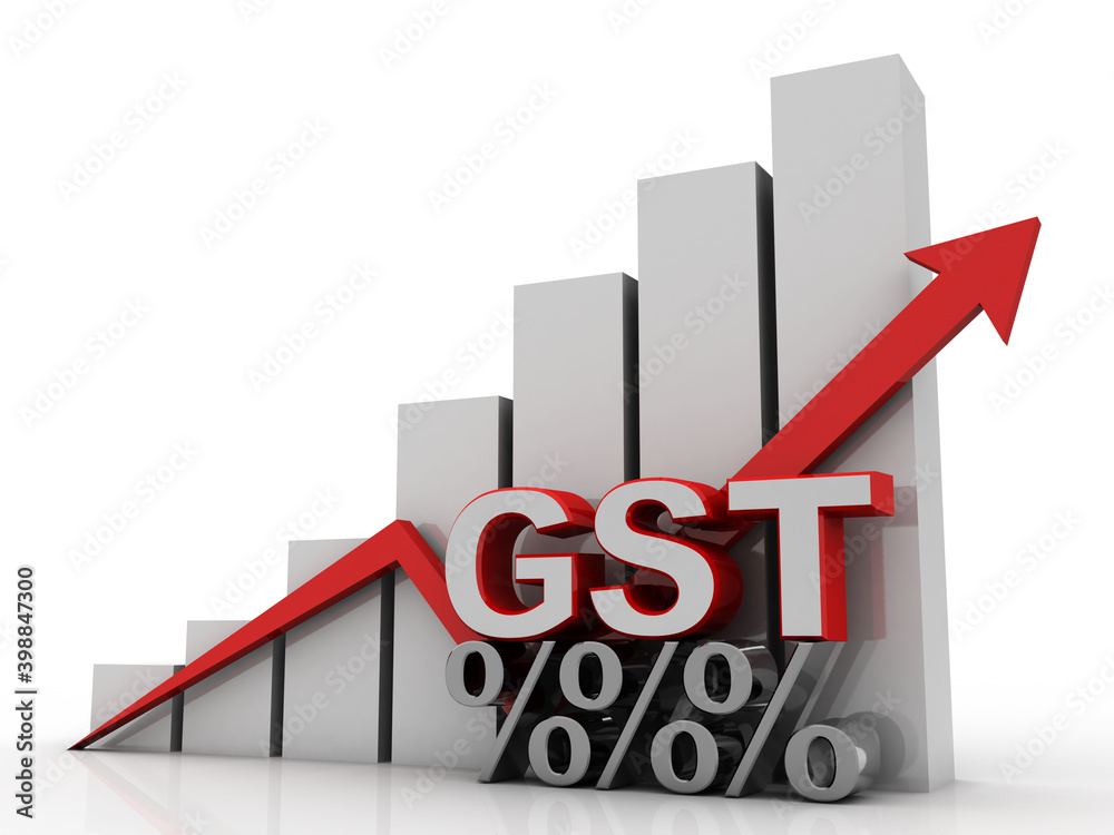 3d rendering Stock market online business concept. business Graph with GST
