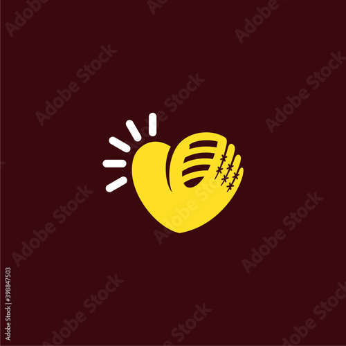 love baseball glove logo design