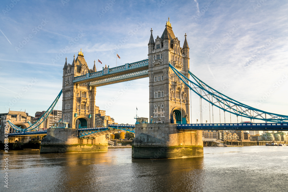 Tower Bridge in morning light in London,England