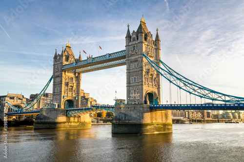 Tower Bridge in morning light in London,England