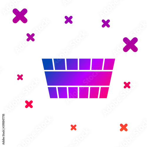 Color Sauna bucket icon isolated on white background. Gradient random dynamic shapes. Vector.