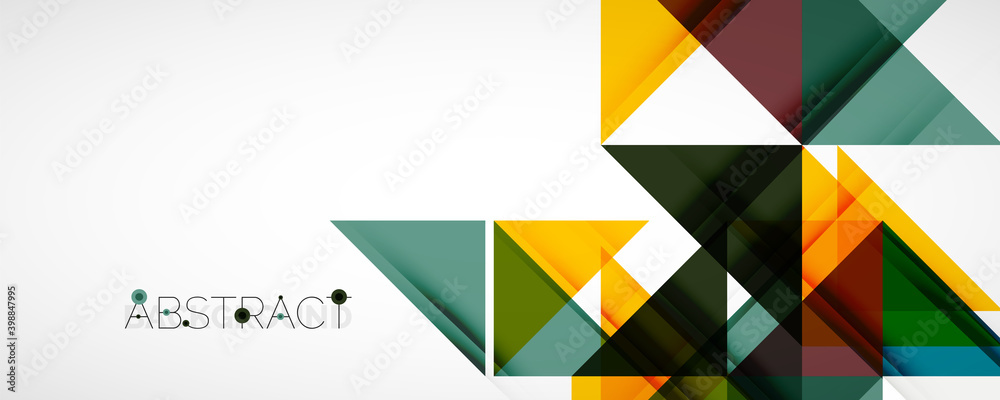 Set of vector triangle geometric backgrounds. Vector illustration for covers, banners, flyers and posters and other designs