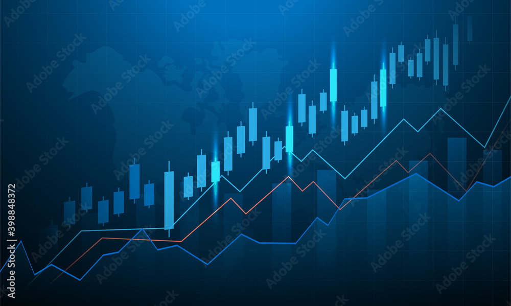 Stock and Graph design background. Business graph banner design eps10 vector. Illustration.