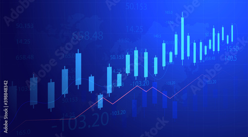 Stock and Graph design background. Business graph banner design eps10 vector. Illustration.