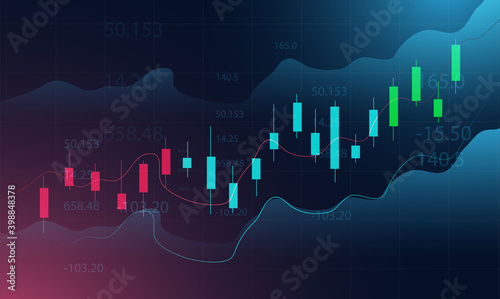 Stock and Graph design background. Business graph banner design eps10 vector. Illustration.