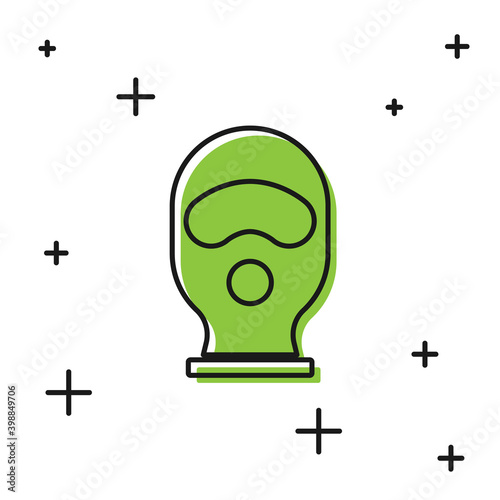 Black Balaclava icon isolated on white background. A piece of clothing for winter sports or a mask for a criminal or a thief. Vector.