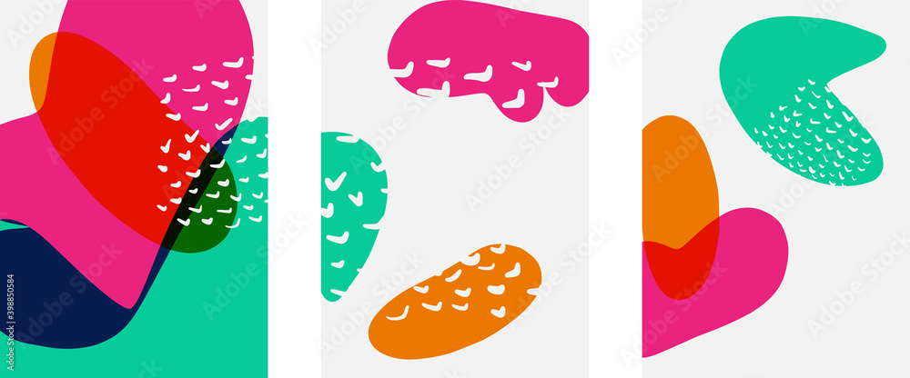 Hand drawn doodle shapes, wall art painting style, vector abstract background templates. A4 poster design or for covers, banners, flyers Hand drawn doodle shapes, wall art painting style, vector abstract background templates. A4 poster design or for covers, banners, flyers