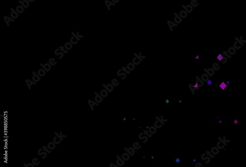 Dark multicolor, rainbow vector layout with circles, lines, rectangles.