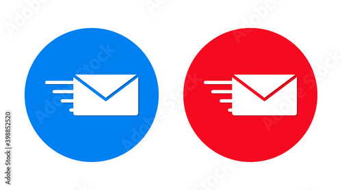 Email option icon flat trendy round button set