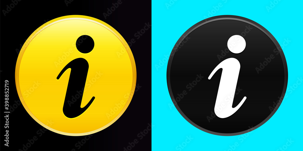 Info icon flat exclusive button set Info icon flat exclusive button set