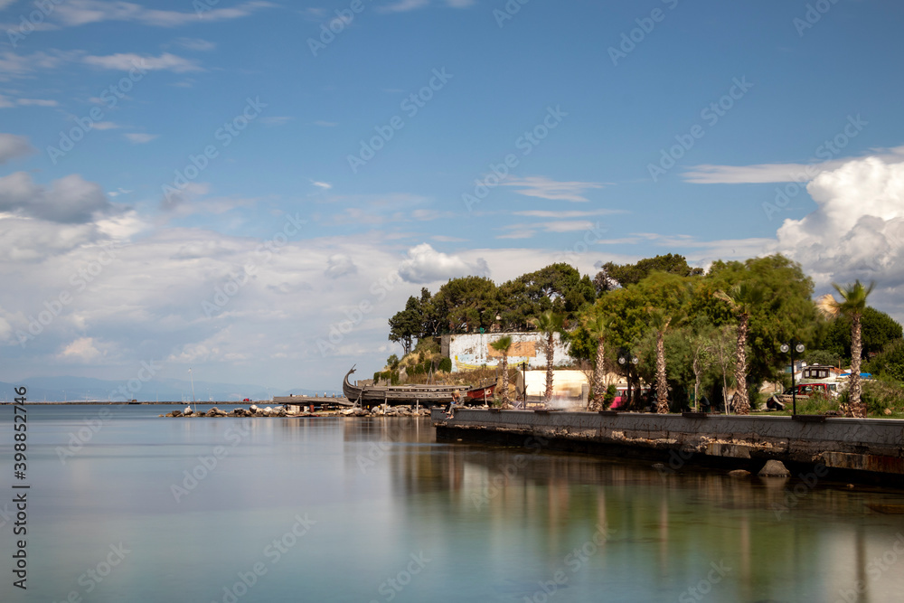 Izmir Turkey; One day on the beach in Urla district, cloudy sky. 13 June 2020