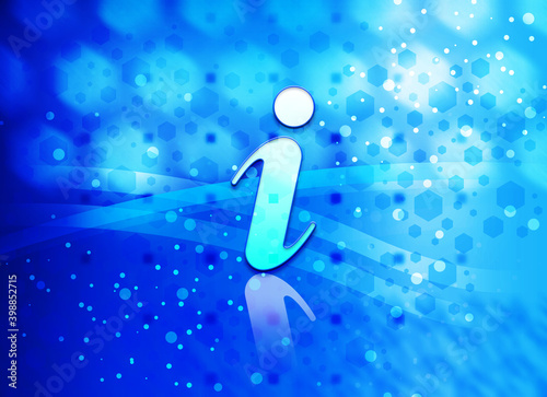 Info icon abstract light cyan blue hexagon pattern background