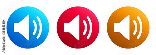 Volume speaker icon premium trendy round button set