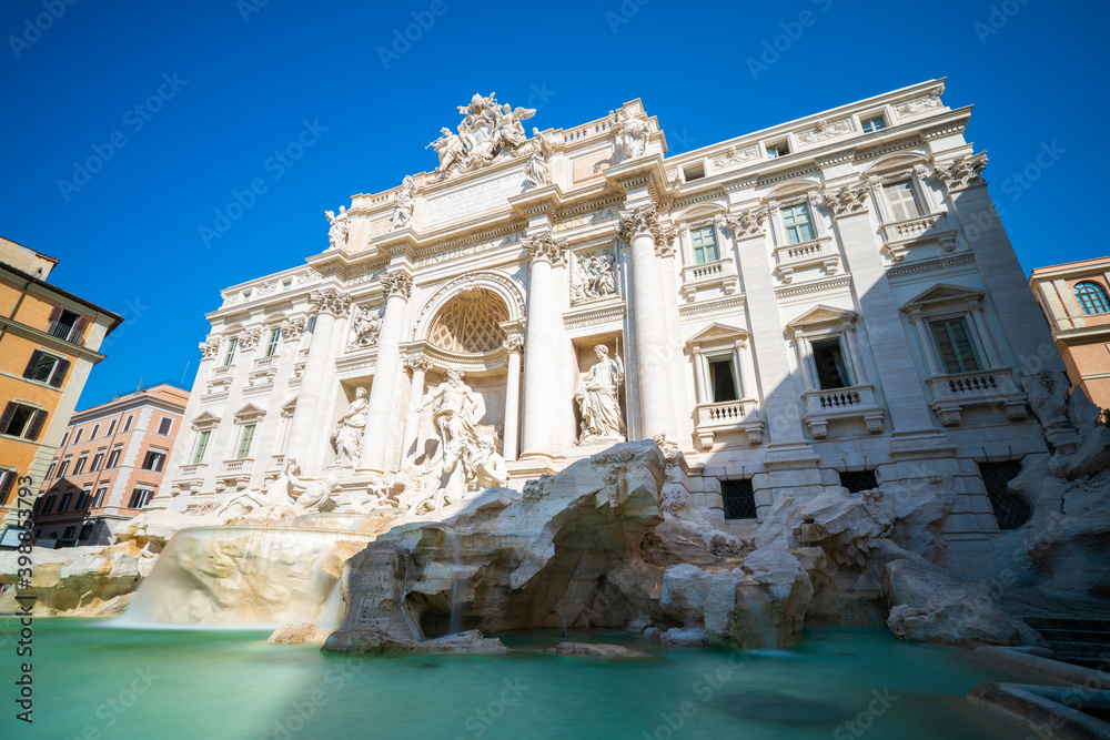 Beautiful architecture of Di Trevi Fountain in Rome, Italy 