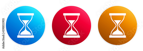 Timer sand hourglass icon premium trendy round button set