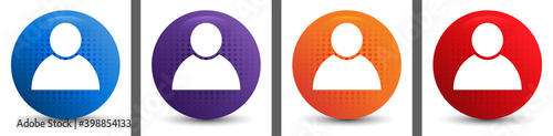 Person icon abstract halftone round button set