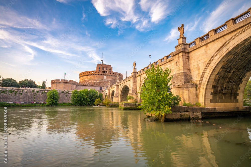 Saint Angelo castle an Tiber River in Rome, Italy