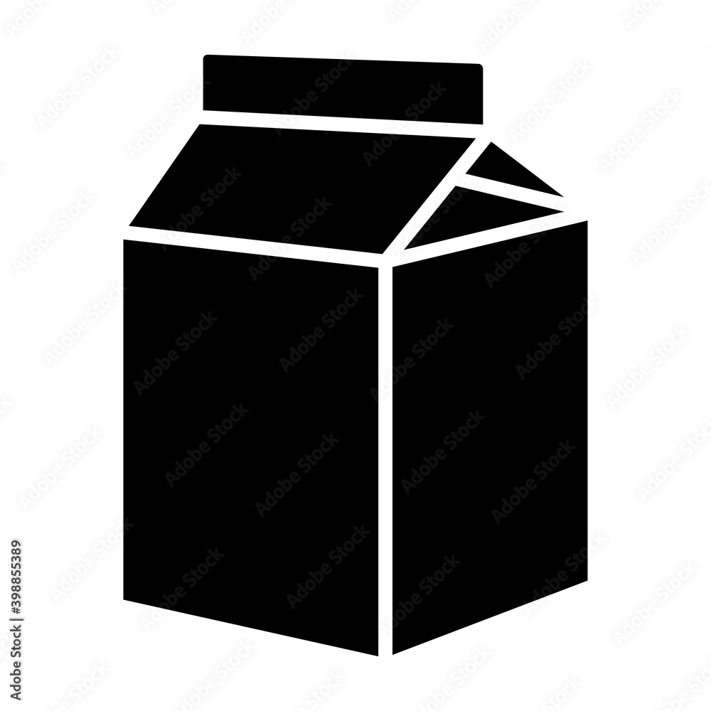 Small milk carton box flat vector icon for food apps and websites Small milk carton box flat vector icon for food apps and websites