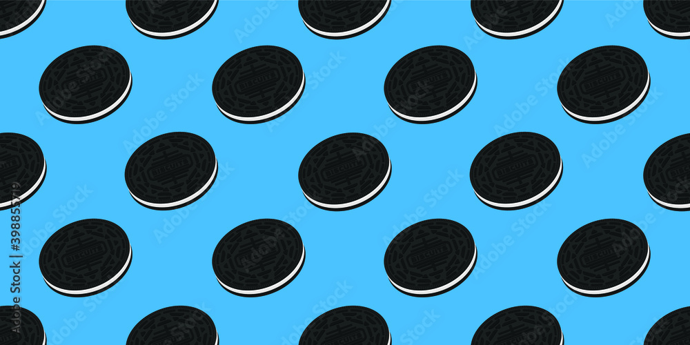 flat vector illustration design of biscuit seamless pattern for print media. Can be used for background or wallpaper content