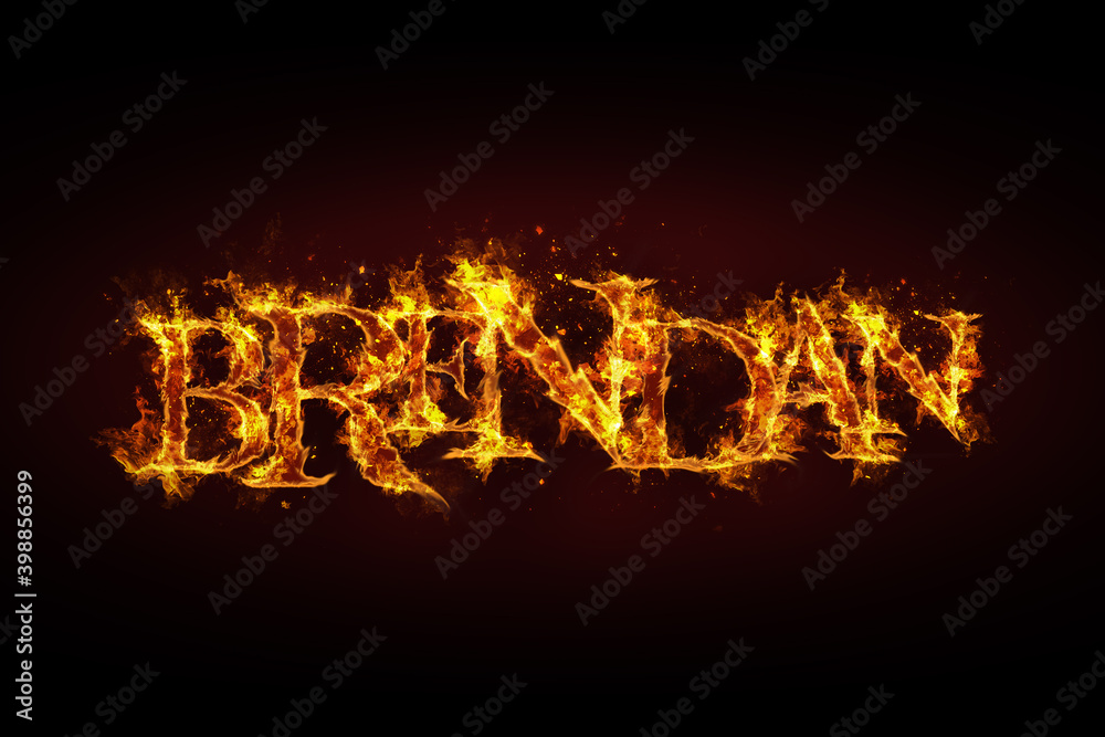 Brendan name made of fire and flames Brendan name made of fire and flames